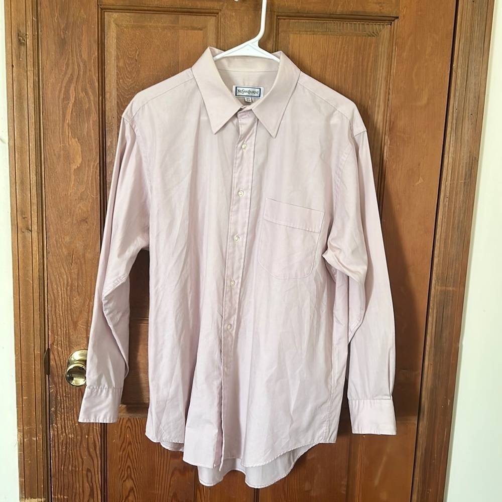 YvesSaintLaurent Men’s Dress Shirt Light Lilac Color Size 16.5 32-33